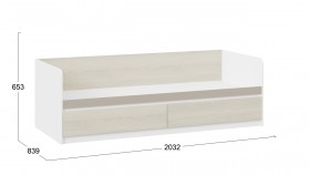 Кровать «Сканди» с 2 ящиками Дуб Гарден/Белый/Глиняный серый в Калачинске - kalachinsk.katalogmebeli.com | фото 3