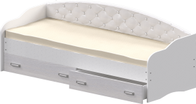 Кровать Софа-7 с мягкой спинкой (800х1900) Белый в Калачинске - kalachinsk.katalogmebeli.com | фото