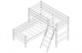 Кровать Соня вариант 8 угловая с наклонной лестницей Белый полупрозрачный в Калачинске - kalachinsk.katalogmebeli.com | фото 4