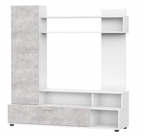 Мебель для гостиной "МГС 9" Белый / Цемент светлый в Калачинске - kalachinsk.katalogmebeli.com | фото