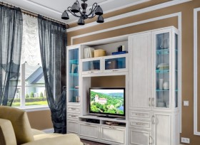 Модульная гостиная Флоренция (Дуб Сонома белый) в Калачинске - kalachinsk.katalogmebeli.com | фото