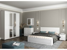 Модульная спальня Барселона (Белый/Белый глянец) в Калачинске - kalachinsk.katalogmebeli.com | фото 1