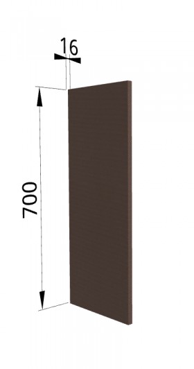 Панель торцевая П Квадро (для шкафа верхнего) Шоколад кожа в Калачинске - kalachinsk.katalogmebeli.com | фото