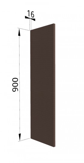 Панель торцевая ВП Квадро (для шкафа верхнего высокого) Шоколад кожа в Калачинске - kalachinsk.katalogmebeli.com | фото