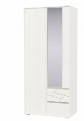 Шкаф 2-х дверный с ящиками Аделина 1000 Рамух белый в Калачинске - kalachinsk.katalogmebeli.com | фото