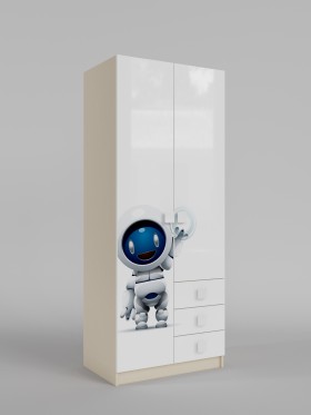 Шкаф 2-х створчатый с ящиками Санни (Белый/корпус Клен) в Калачинске - kalachinsk.katalogmebeli.com | фото