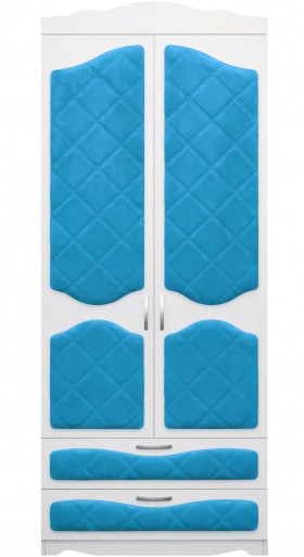Шкаф 2-х створчатый с ящиками серии Иллюзия 84 Ярко-голубой в Калачинске - kalachinsk.katalogmebeli.com | фото