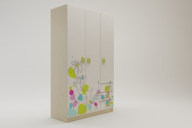 Шкаф 3-х створчатый с ящиками Флёр (Белый/корпус Клен) в Калачинске - kalachinsk.katalogmebeli.com | фото 1
