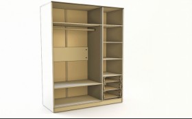 Шкаф 3-х створчатый с ящиками Флёр (Белый/корпус Клен) в Калачинске - kalachinsk.katalogmebeli.com | фото 2