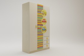 Шкаф 3-х створчатый с ящиками Клаксон (Бежевый/корпус Клен) в Калачинске - kalachinsk.katalogmebeli.com | фото 1