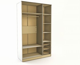 Шкаф 3-х створчатый с ящиками Клаксон (Бежевый/корпус Клен) в Калачинске - kalachinsk.katalogmebeli.com | фото 2