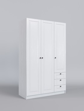 Шкаф 3-х створчатый с ящиками Классика (Белый/корпус Выбеленное дерево) в Калачинске - kalachinsk.katalogmebeli.com | фото