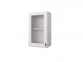 Шкаф 40 с витриной Ева (Белый Софт/Белый) в Калачинске - kalachinsk.katalogmebeli.com | фото