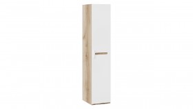 Шкаф для белья с 1-ой дверью «Фьюжн» Дуб Делано/Белый глянец в Калачинске - kalachinsk.katalogmebeli.com | фото