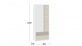 Шкаф для одежды комбинированный «Сканди» Дуб Гарден/Белый/Глиняный серый в Калачинске - kalachinsk.katalogmebeli.com | фото 4