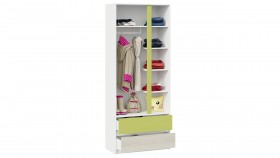 Шкаф для одежды комбинированный «Сканди» Дуб Гарден/Белый/Зеленый в Калачинске - kalachinsk.katalogmebeli.com | фото 4