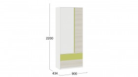 Шкаф для одежды комбинированный «Сканди» Дуб Гарден/Белый/Зеленый в Калачинске - kalachinsk.katalogmebeli.com | фото 5