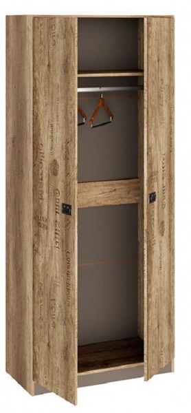 Шкаф для одежды «Пилигрим» (Дуб Каньон светлый, Фон серый) в Калачинске - kalachinsk.katalogmebeli.com | фото 2