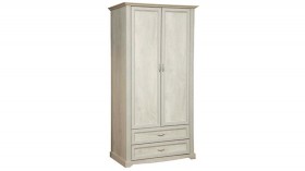Шкаф для одежды "Сохо" (бетон пайн белый/2 ящика/зеркало) в Калачинске - kalachinsk.katalogmebeli.com | фото 2