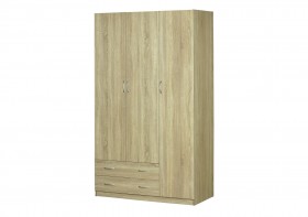 Шкаф для платья и белья 3-х дверный без зеркала Дуб Сонома в Калачинске - kalachinsk.katalogmebeli.com | фото