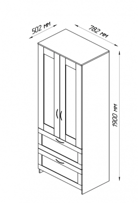 Шкаф двухдверный Сириус с 2 ящиками дуб сонома в Калачинске - kalachinsk.katalogmebeli.com | фото 3