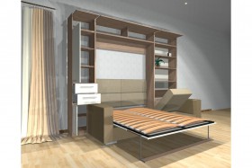 Шкаф-кровать с диваном Каролина в Калачинске - kalachinsk.katalogmebeli.com | фото 3
