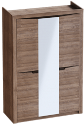 Шкаф трехдверный Соренто Дуб стирлинг/Кофе структурный матовый в Калачинске - kalachinsk.katalogmebeli.com | фото