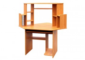 Угловой компьютерный стол (Вишня Оксфорд) в Калачинске - kalachinsk.katalogmebeli.com | фото