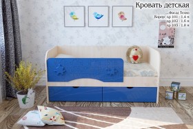 Техно Кровать детская 2 ящика 1.8 Синий глянец в Калачинске - kalachinsk.katalogmebeli.com | фото
